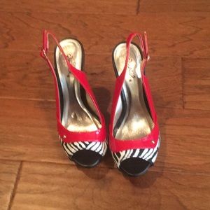 New Red and Zebra Striped Heels